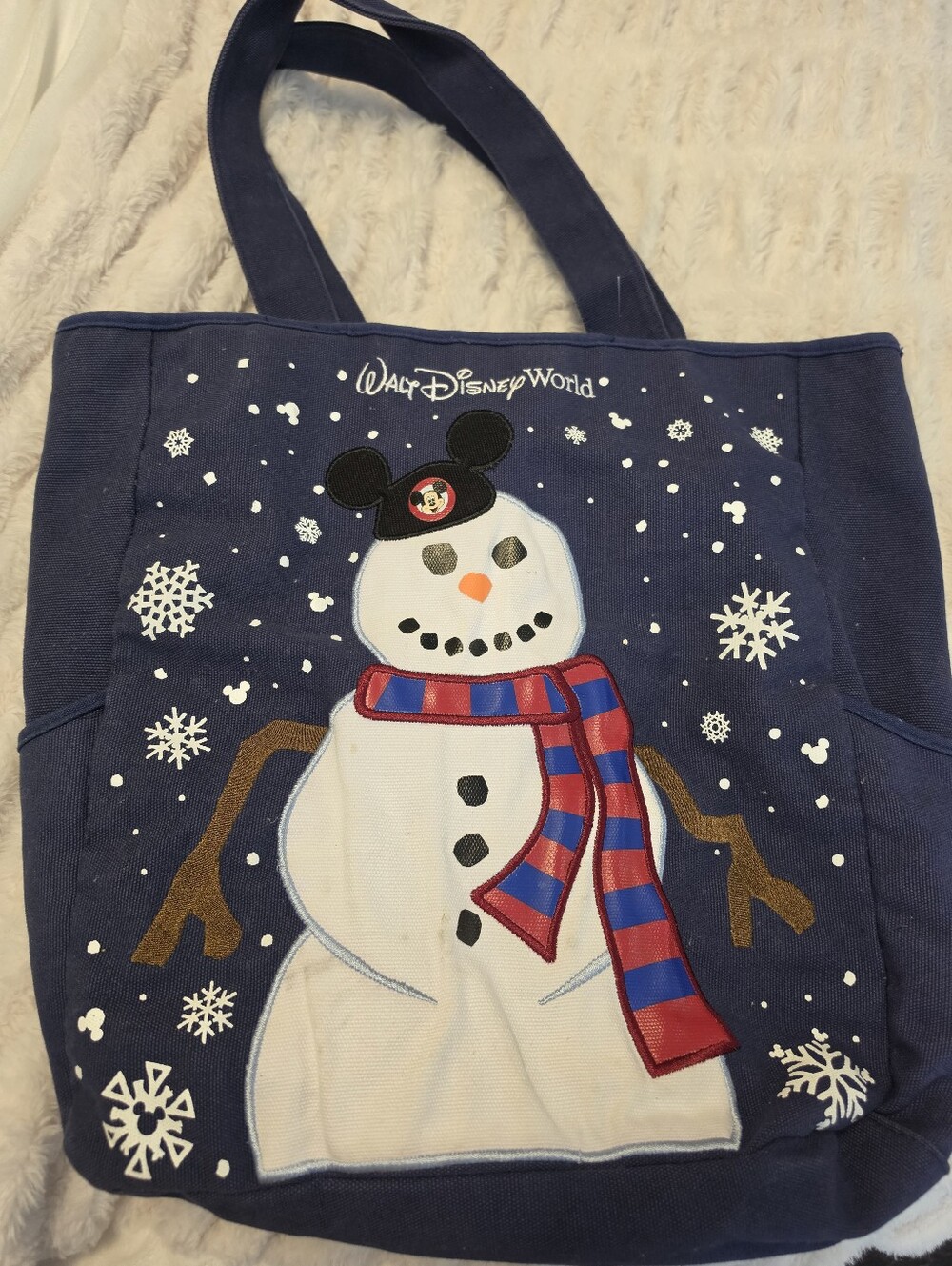 Walt Disney World canvas Snowman Christmas tote
